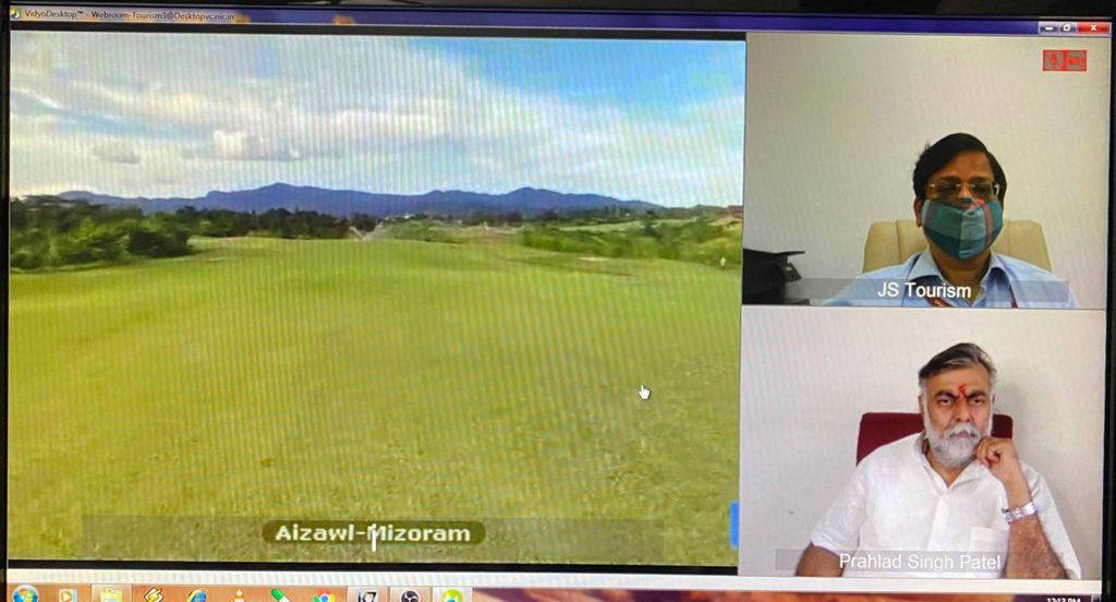 Union Minister of State for Tourism Shri Prahlad Singh Patel virtually inaugurates world class “Thenzawl Golf Resort” project implemented in Mizoram under the Swadesh Darshan Scheme