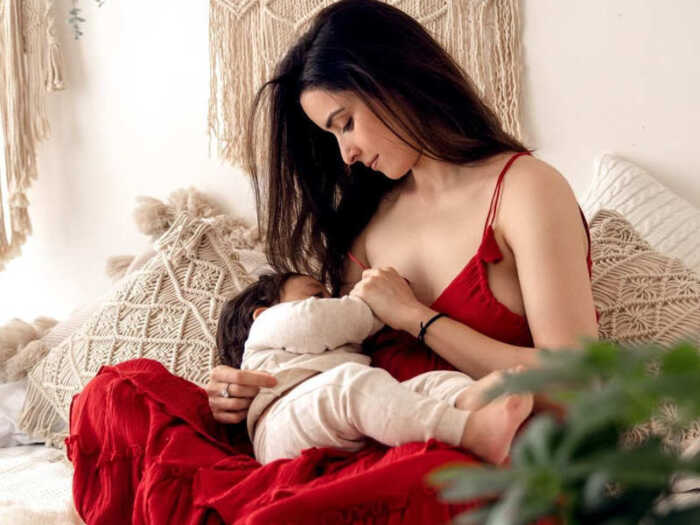 Ekta Kaul breastfeeds her son Ved
