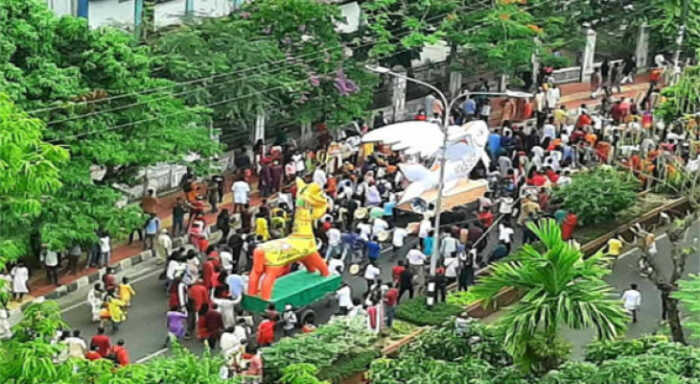 bengali new year festival is being celebrated at ramna in bdesh