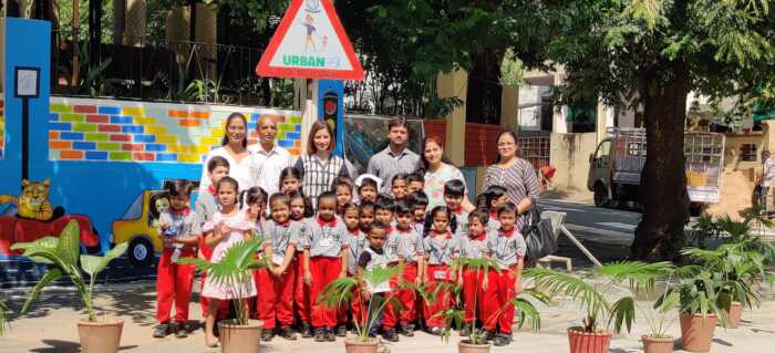 School children present at the inaugration ceremony of Child Priority Zone in Udaipur