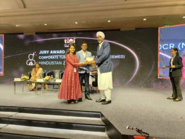 Hindustan Zinc wins JURY Award under Non Deemed Corporate above Rs 5000 Cr Turnover Category at TIOL 2022 awards Hindustan Zinc wins JURY Award under Non Deemed Corporate above Rs 5000 Cr Turnover Category at TIOL 2022 awards