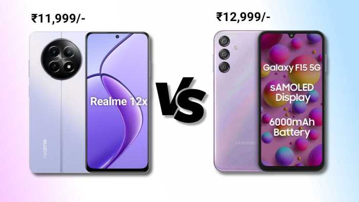 Realme 12X 5G vs Samsung Galaxy F15 5G