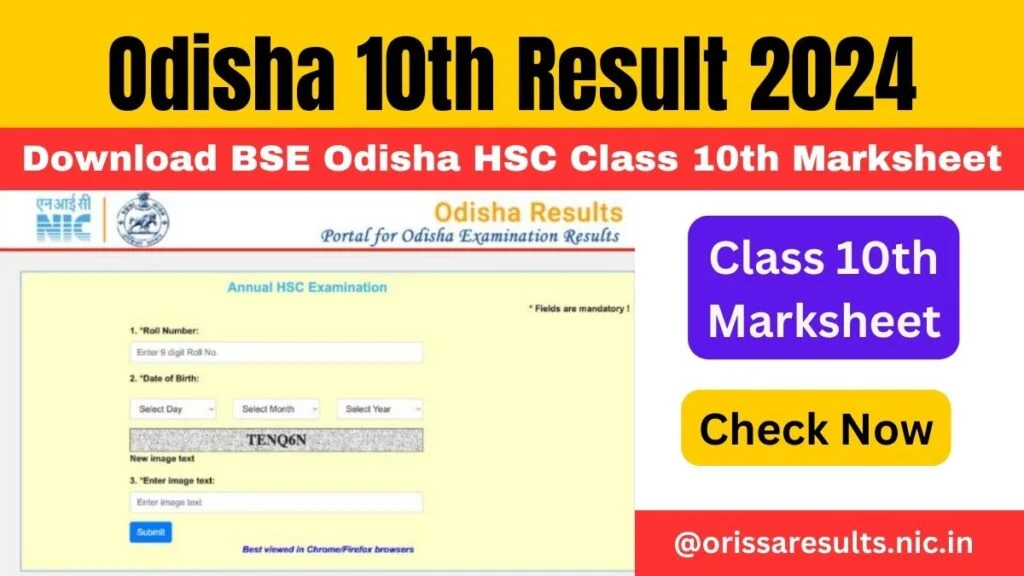 BSE Odisha 10th Result 2024 Released