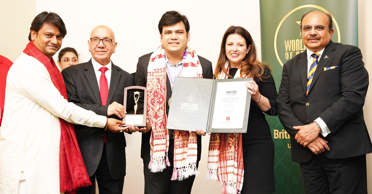 Deepkamal felicitated by World Book of Records