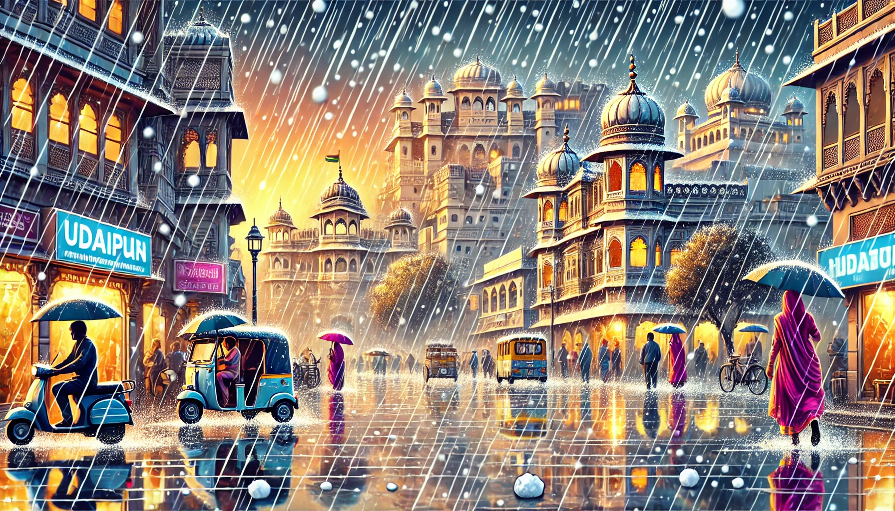 Heavy rain and hailstorm in Rajasthan