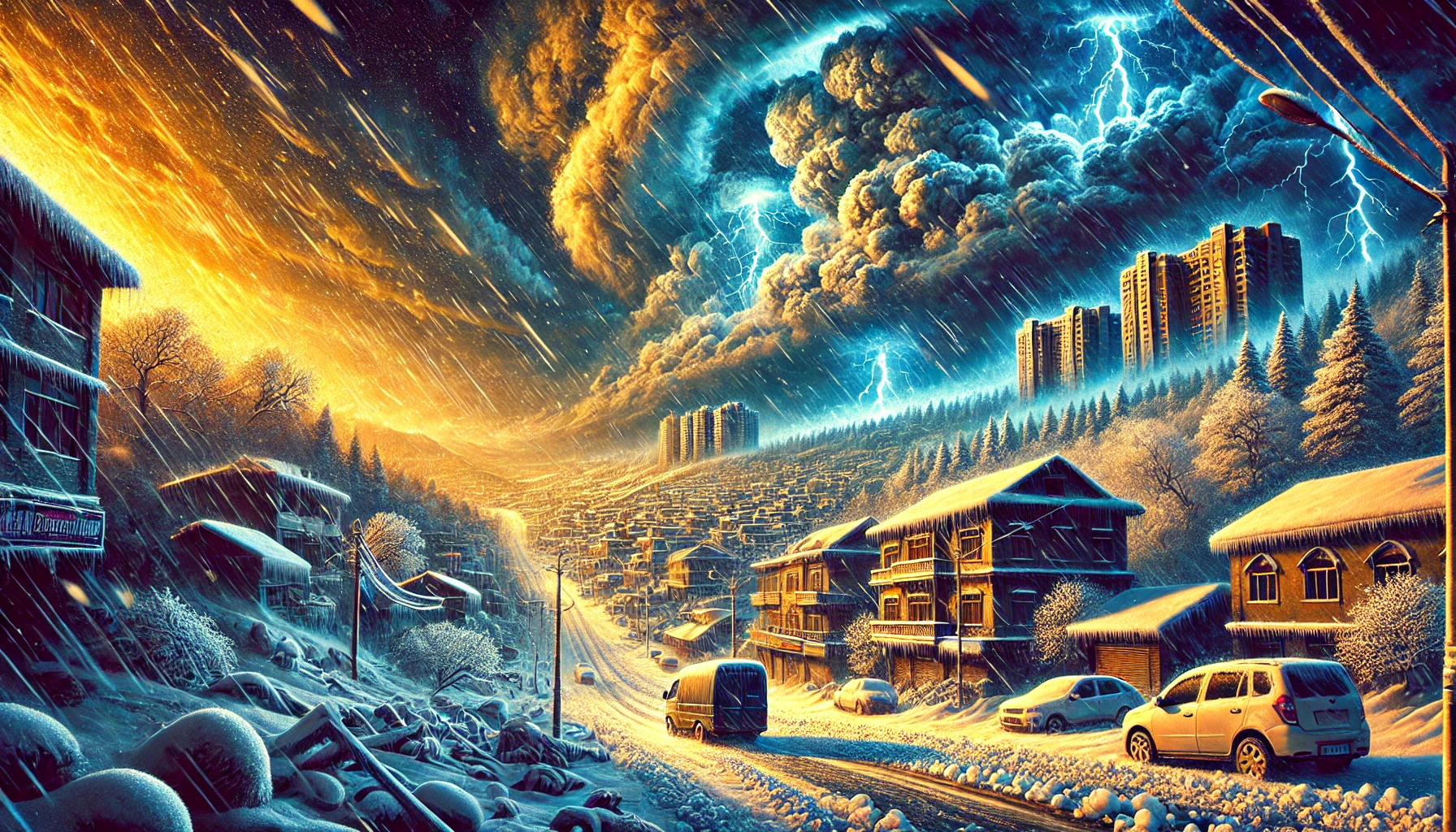 depicting a severe cold wave