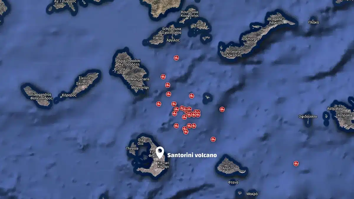 Santorini earthquake swarm