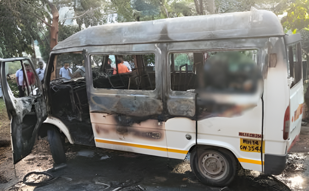 Bus Catches Fire
