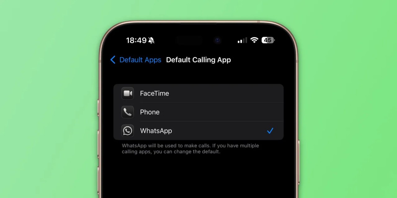 iPhone WhatsApp default calling