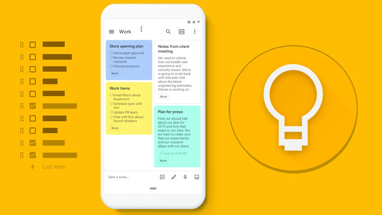 Google Keep Widget