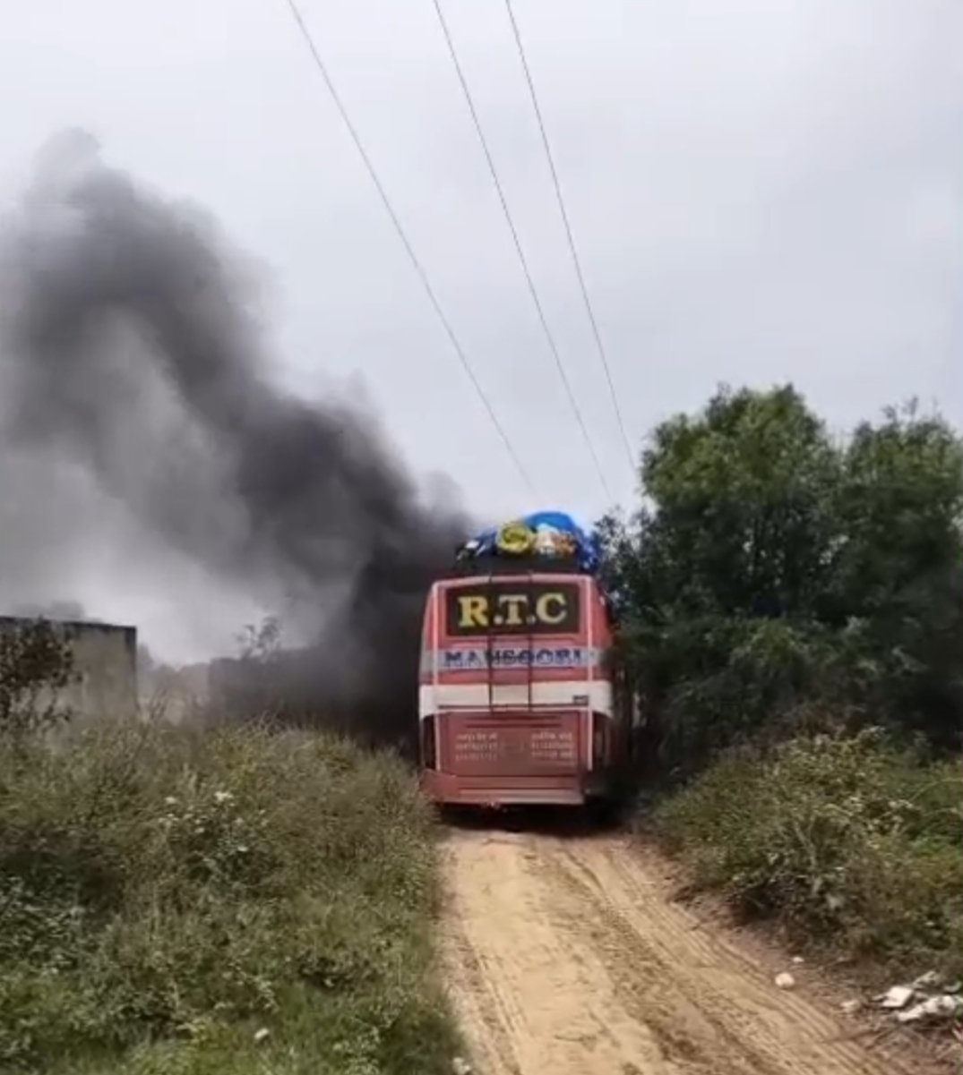 High-Tension Line Electrifies Bus