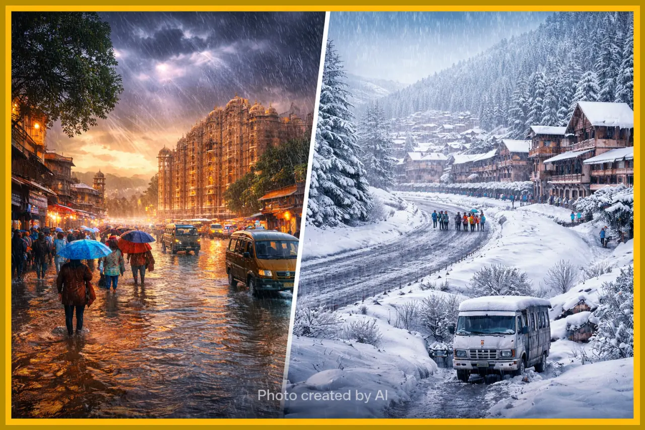 Snowfall in Shimla-Manali
