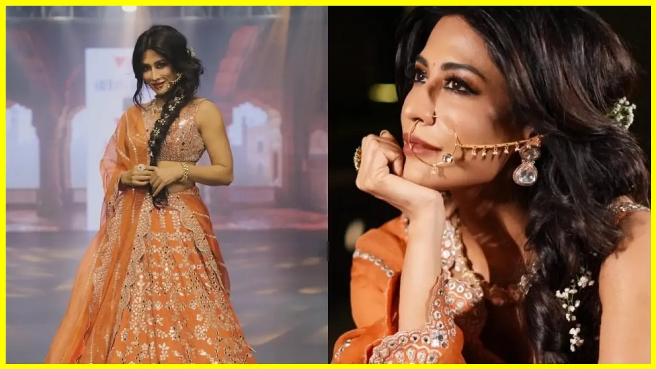 Chitrangada Singh Shines in Orange Lehenga on Ramp!