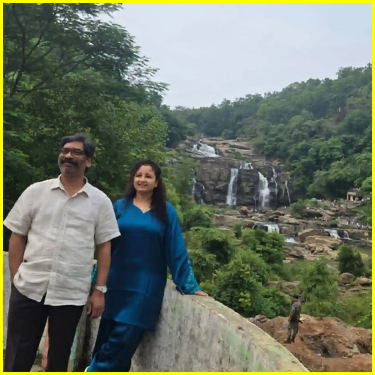 Jharkhand CM Hemant Soren Enjoys Nature at Jonha Falls