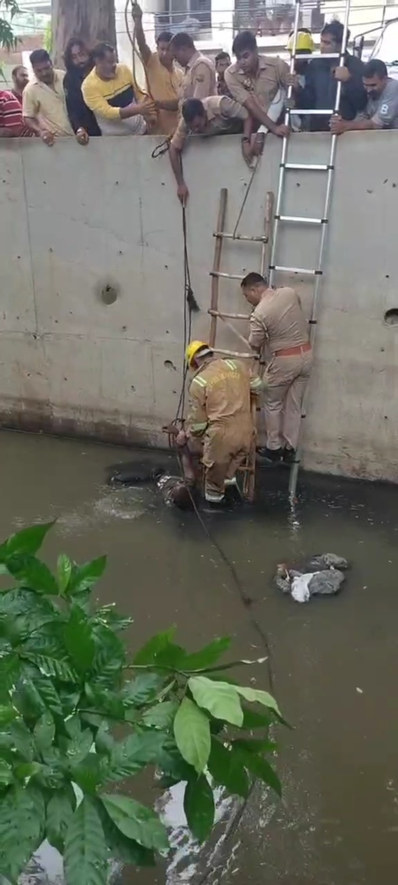 Man Rescued from Marshy Drain in Ghaziabad