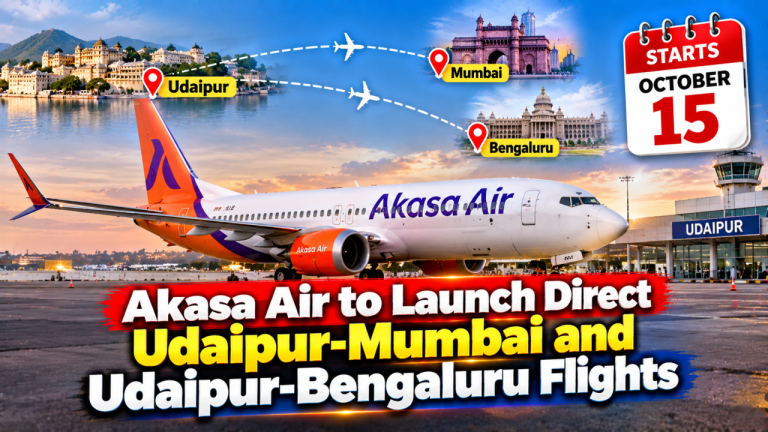 Akasa Air to Launch Direct Udaipur-Mumbai and Udaipur-Bengaluru Flights on October 15