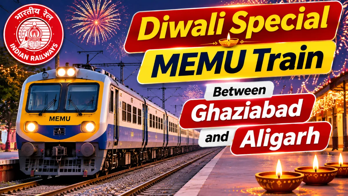 Diwali Special MEMU Train Between Ghaziabad and Aligarh on November 5–8, 2026: Check Timings and Stops