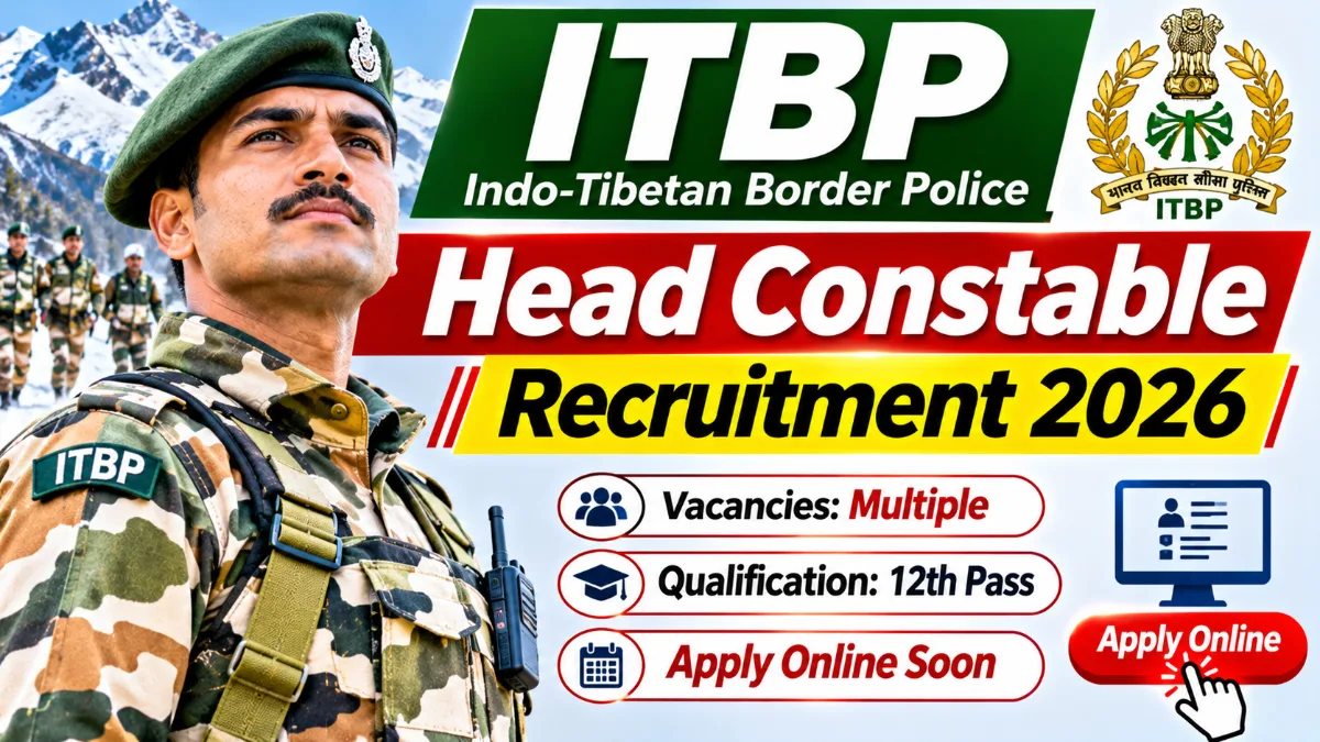 ITBP Head Constable Recruitment 2026: 12th-Pass Candidates Can Apply for Salary up to ₹81,100, October 27 Last Date
