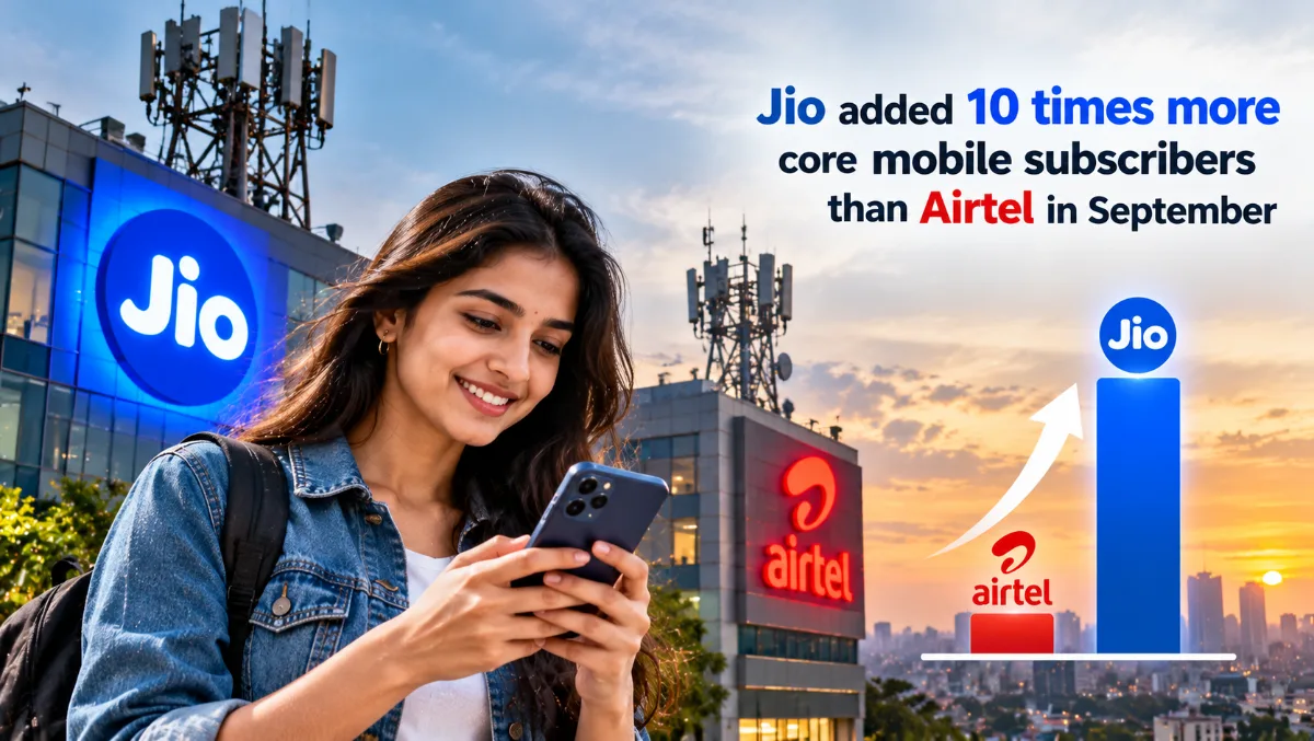 Jio Adds Nearly 10 Times More Core Mobile Subscribers Than Airtel in September