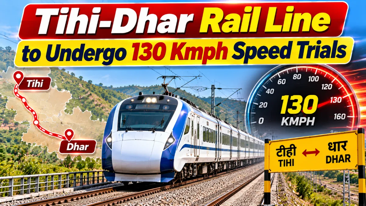 Tihi-Dhar Rail Line to Undergo 130 Kmph Speed Trials from October 30 to November 6