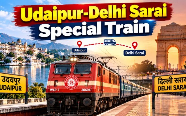 Udaipur-Delhi Sarai Special Train: 6 Trips Each Way From October 21 to November 26