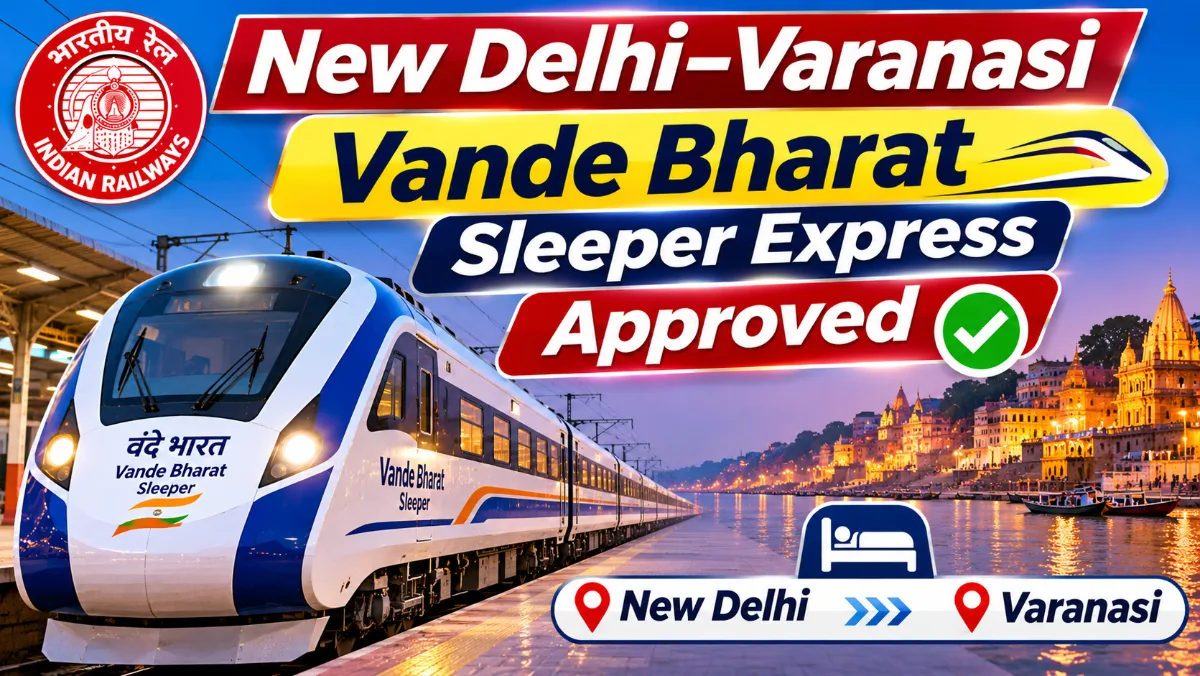 New Delhi–Varanasi Vande Bharat Sleeper Express Approved: Check Train Timings, Stoppages and Schedule