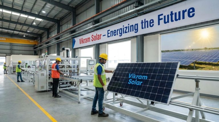 Vikram Solar moves up on securing module supply order for solar projects in Karnataka, Tamil Nadu